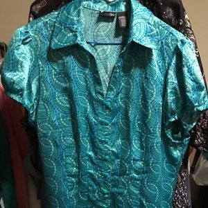 A Turquoise blouse